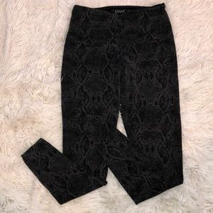 Black full length snakeskin leggings